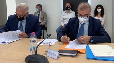 Firma della convenzione tra Rapisarda e Macrì a L'Aquila il 17 giugno 2021