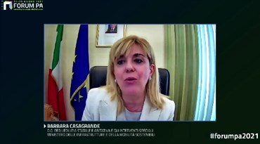 Barbara Casagrande interviene al webinar di Casa Italia nell'ambito del Forum Pa 2021
