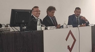 Il capo Dipartimento Ferrara con Vincenzo Rivera e Gianluca Loffredo al convegno sul codice della ricostruzione del 21 settembre 2023 a Ferrara