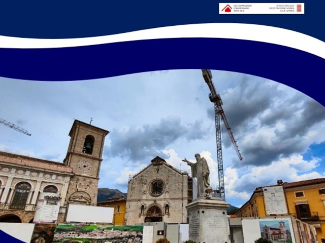 immagine della copertina del report redatto dall'Ufficio Speciale Ricostruzione Umbria per le attività di ricostruzione del 2023